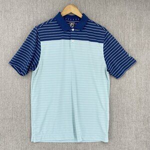 Footjoy Polo Shirt Medium‎ Performance Golf Striped Stretch Athletic Fit